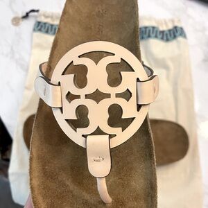 Tory Burch size 10. Worn once. Pale pink and cork Miller Cloud.